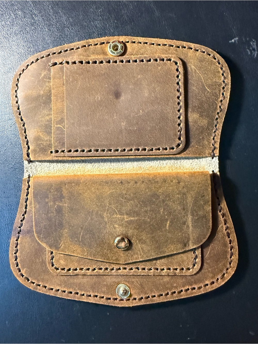Upcycled handmade Wallet w/ leather accents. - Picture 3 of 3